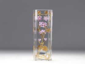 Art Nouveau vase decorated with enamelled violets