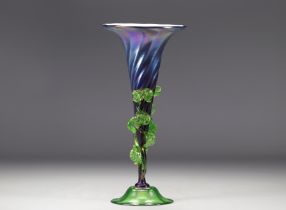 LOETZ, signed Art Nouveau iridescent glass vase.