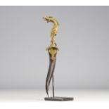 Bronze/brass YALI-handled dagger - South India - 18th century
