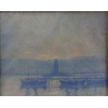 Adriano BARACCHINI-CAPUTI (1883-1968) Impressionist mixed media "lake view