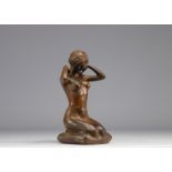 Pierre CHENET (20th century) bronze sculpture "woman wearing a necklace"