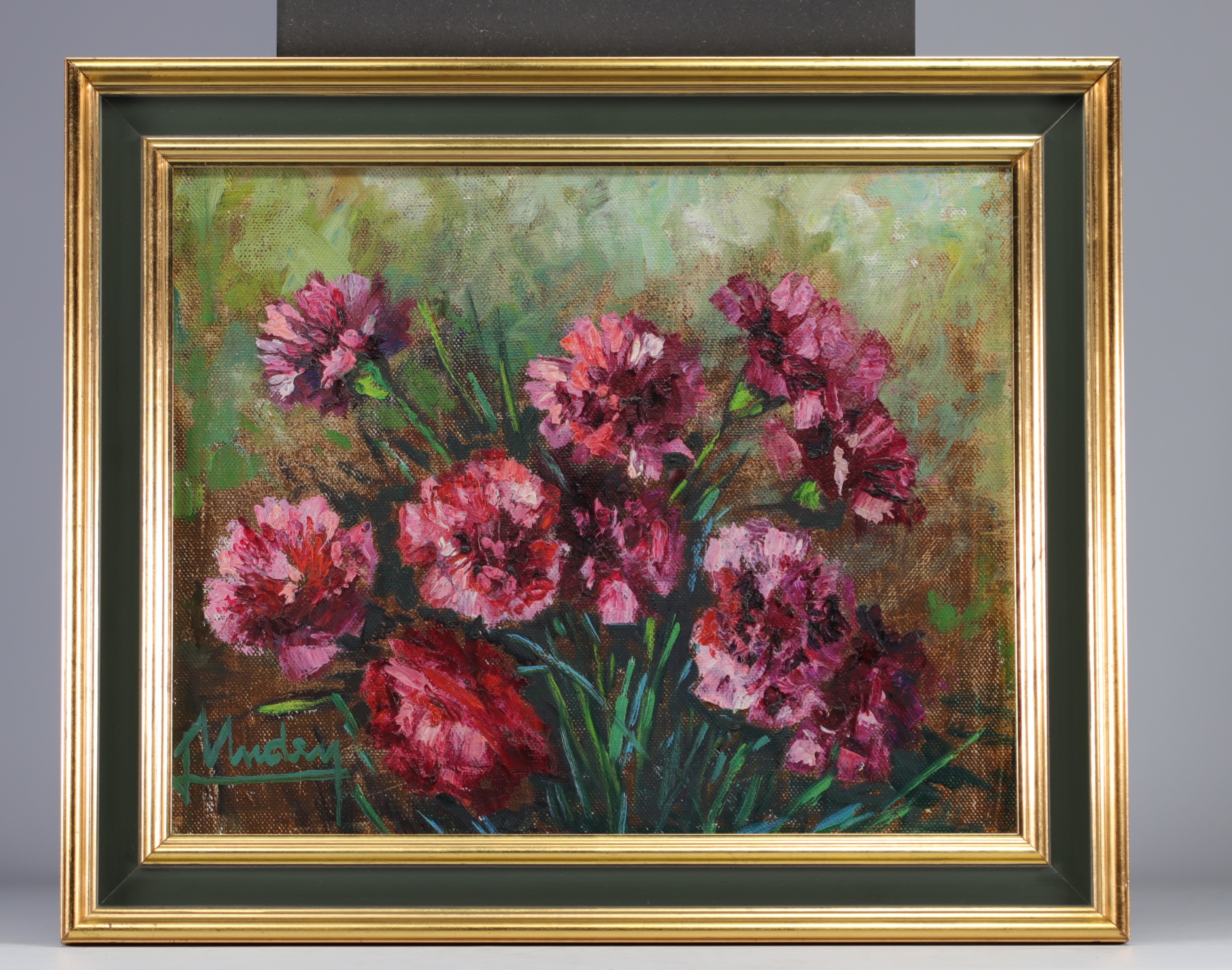 Lily UNDEN (1908-1989) Oil on canvas "Bouquet aux Oeillets" (Carnation Bouquet) - Image 2 of 2