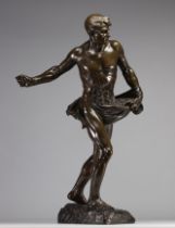 Henri Desire GAUQUIE (1858-1927) Bronze sculpture "The Sower".