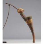 Old Ngbaka pipe, openwork with copper reinforcements, ca. 1900, Rep.Dem.Congo