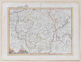 Old map of the "Duchy of Luxembourg" in Paris by Crepy from 1767
