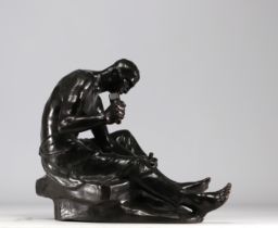 Constantin Emile MEUNIER (1831-1905) Bronze sculpture "Le tailleur de pierres".