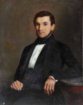 Ernest Antoine HEBERT (attributed to) Oil on canvas "Portrait de Gentilhomme" signed and dated 1849.