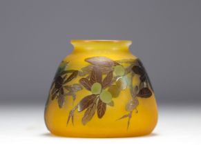 Galle Emile multi-layered glass vase with blackthorn decoration