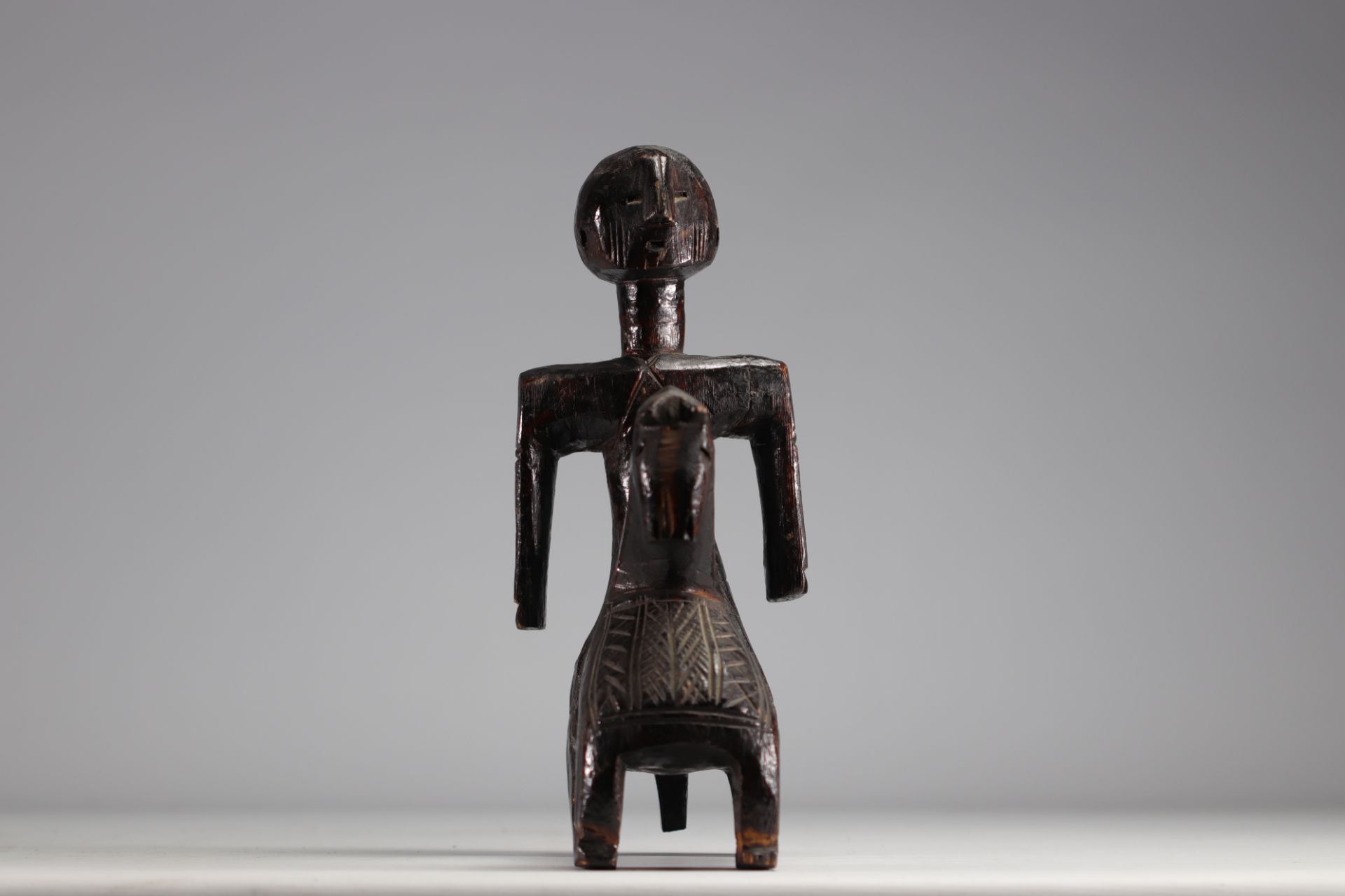 Rare sculpture of a Bagirmi horseman 1st half 20th century - Chad - Africa - Image 2 of 4