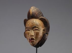 Punu Gabon ancient carved wooden mask