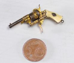 Rare miniature pinfire pistol from the late 19th century.