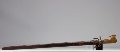 Gilded oriental sword with enamel and horn from the 1900s