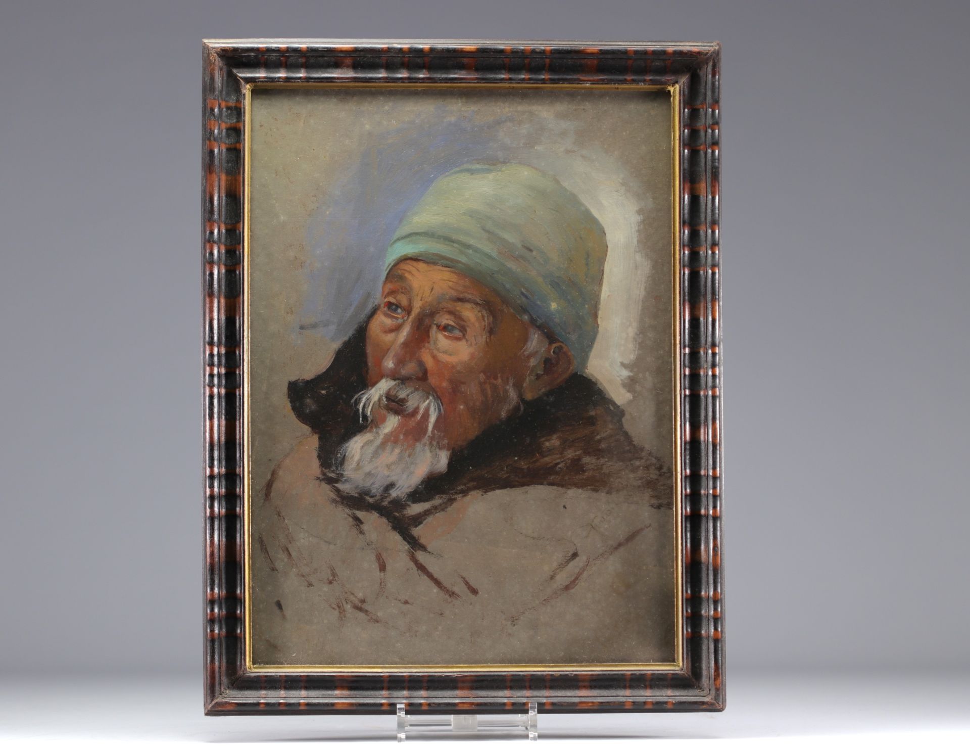 Nikolaos XIMONAS (1866-1929) Oil on cardboard portrait of a man 1922" (in French) - Image 2 of 3