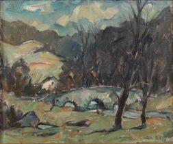 Albert RATY (1889-1970) Oil on canvas "View of a bridge".