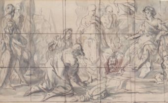 Abraham VAN DIEPENBEECK (1596-1675) "Justice" wash sketch.
