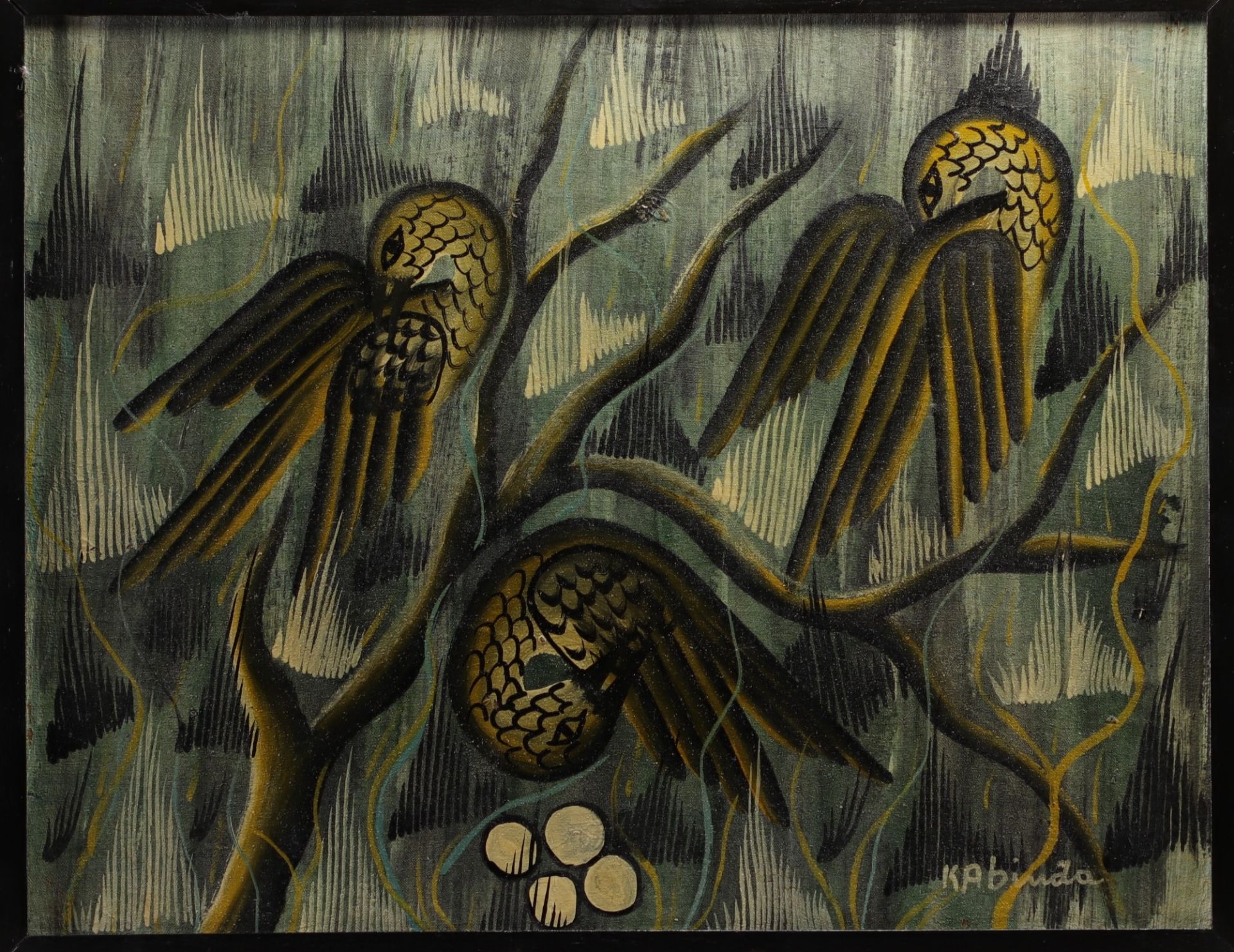 Kabinda Kunkulu VICTOR (1927) Oil "birds"