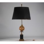 MAISON CHARLES Gilt bronze and brass table lamp depicting a pomegranate