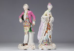 (2) Large 19th-century Marquis and Marquise porcelains