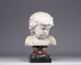 18th century marble bust of a young child