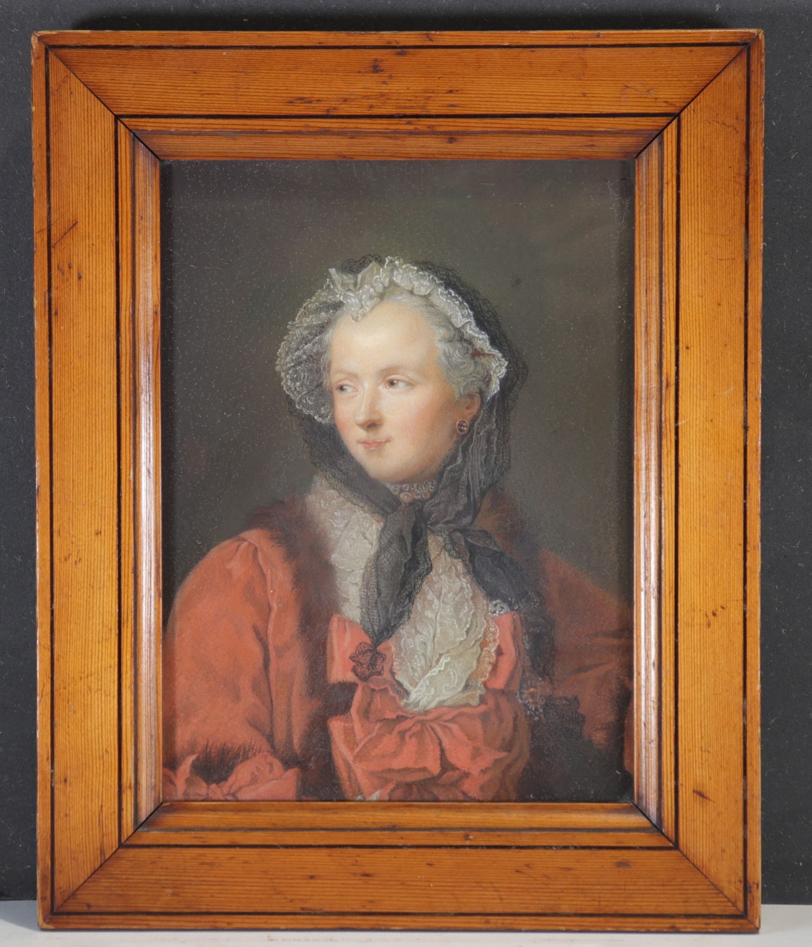 Portrait of "Marie Leszczynska" (last Queen of France) mixed technique. - Image 2 of 2