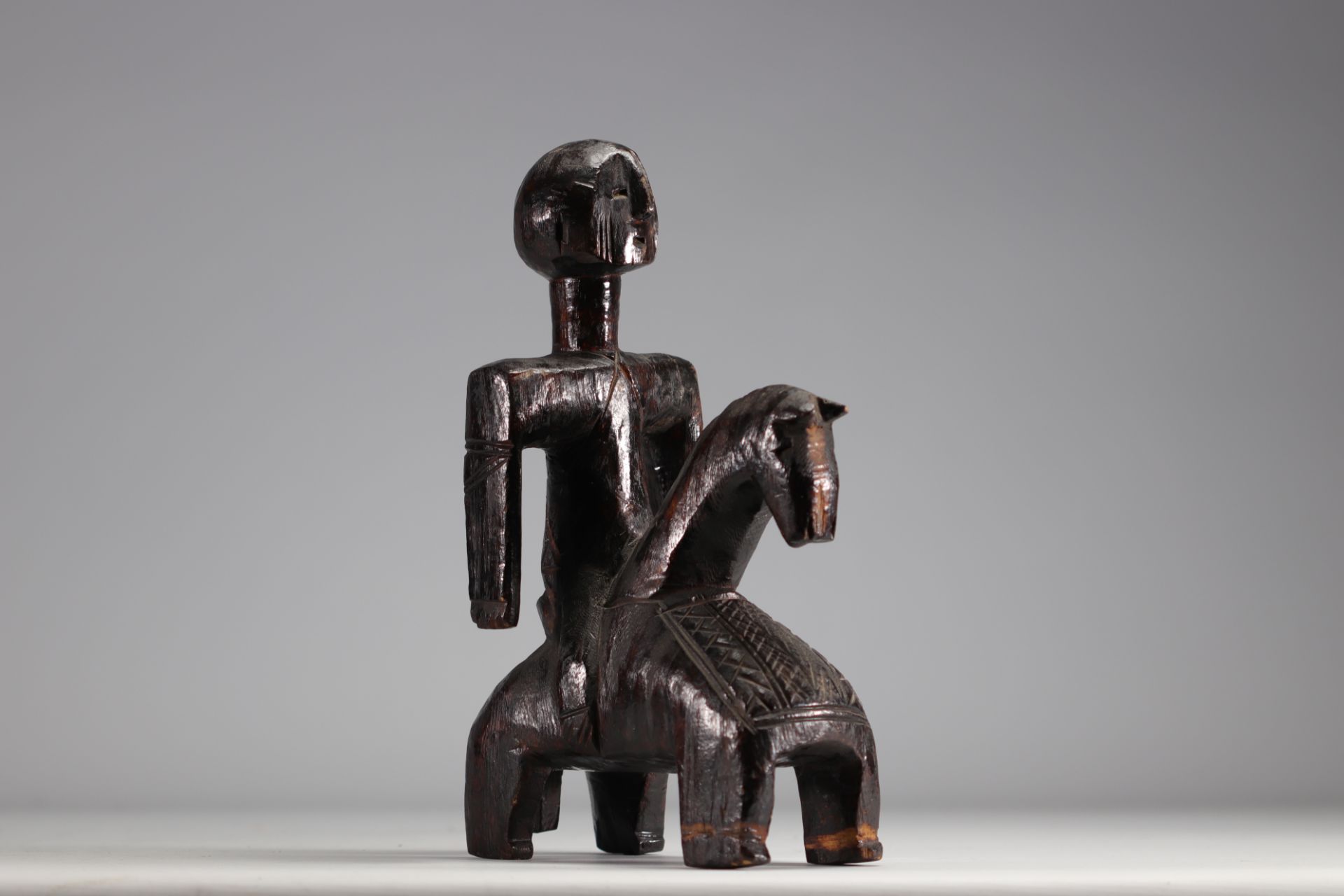 Rare sculpture of a Bagirmi horseman 1st half 20th century - Chad - Africa