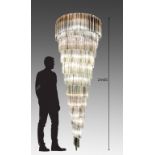 Venini Triedri very imposing luminaire ( 2m65) spiral charms