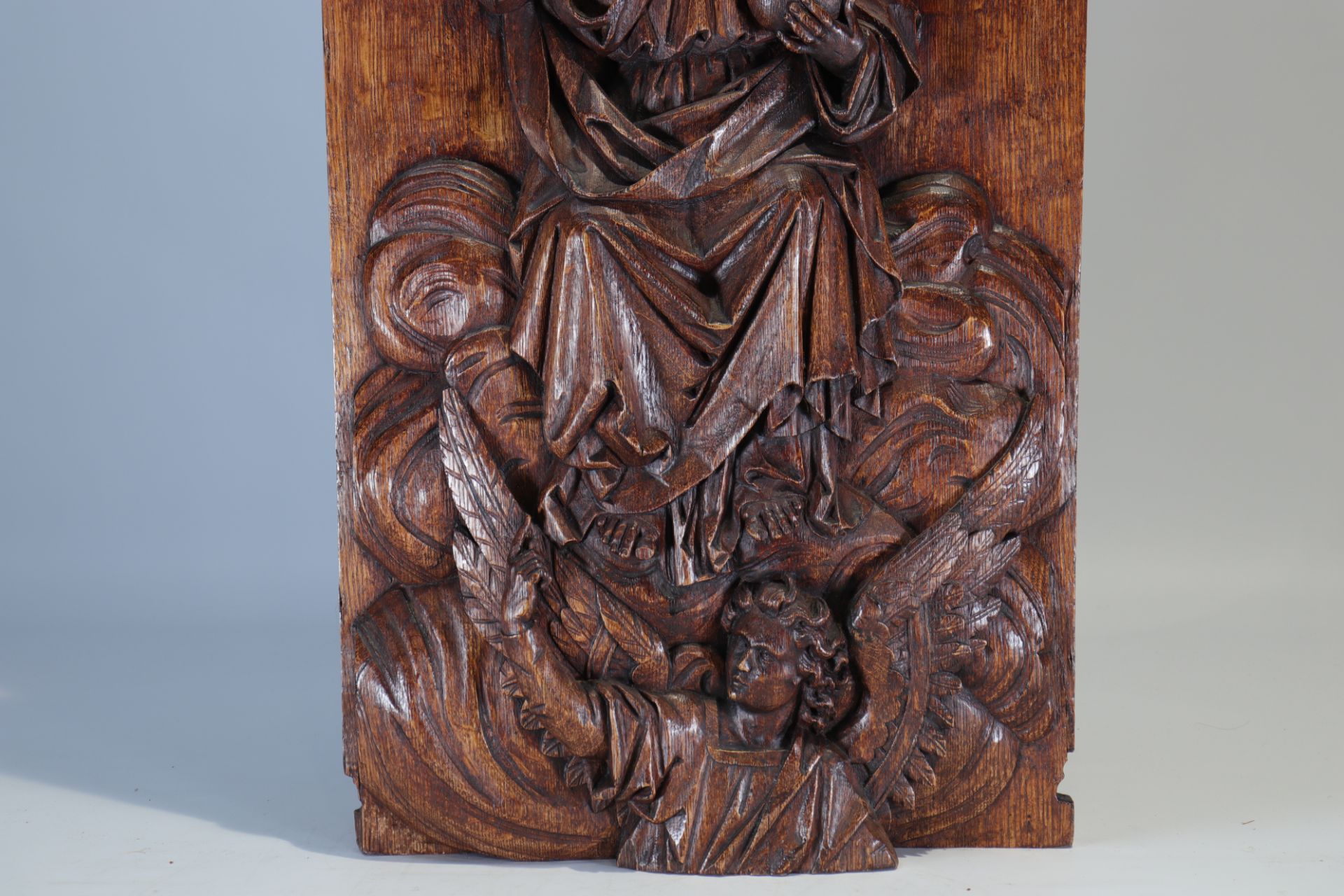 Carved wood bas-relief depicting a religious scene from the 18th century - Image 3 of 3