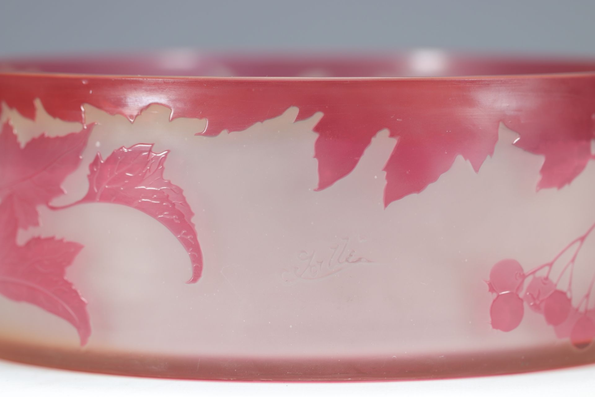 Galle Emile large multi-layered glass bowl decorated with rowan trees - Bild 5 aus 5