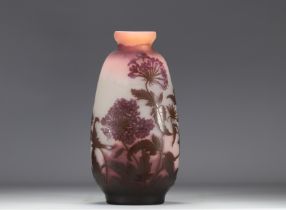 Galle Emile multi-layered glass vase decorated with flowers
