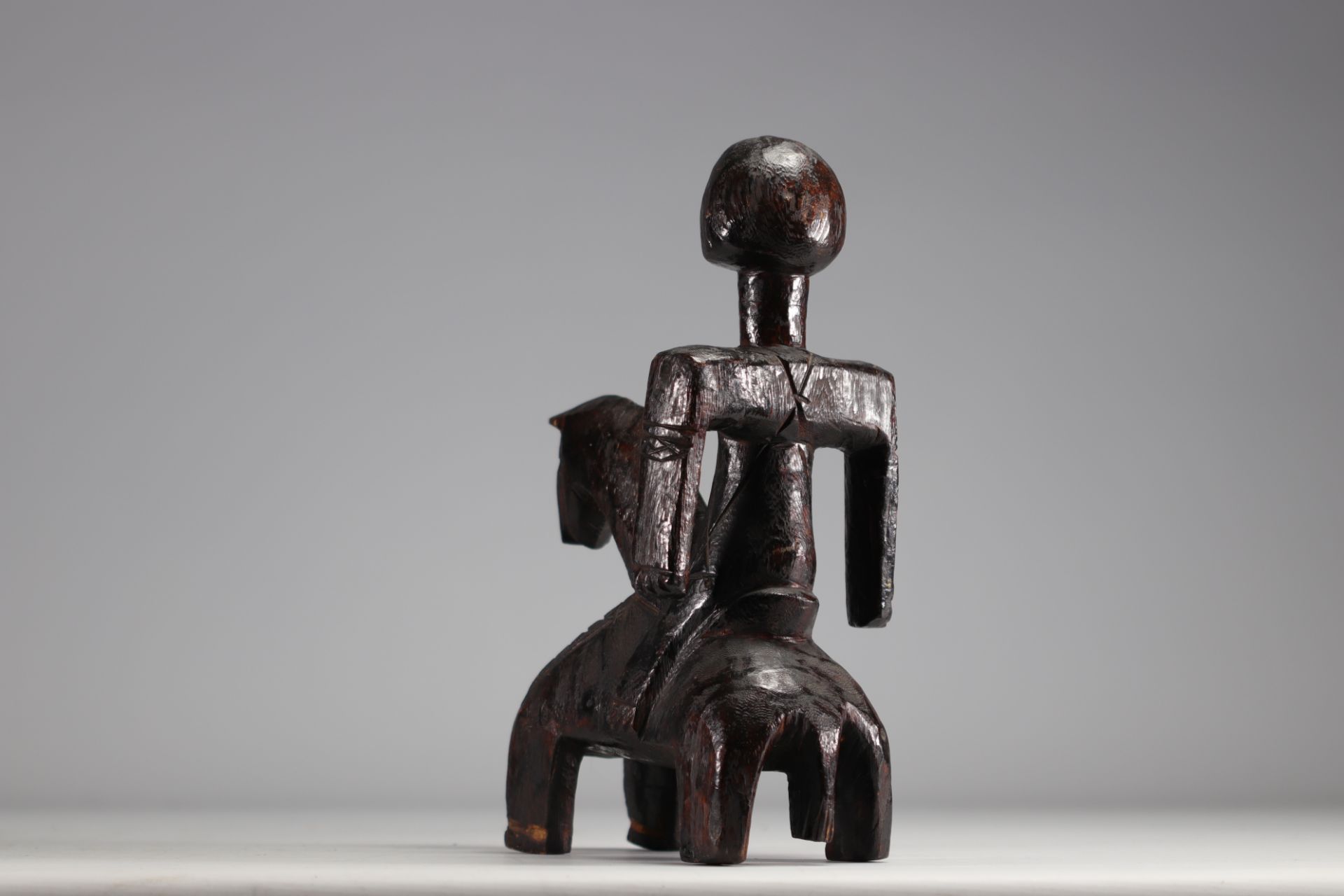 Rare sculpture of a Bagirmi horseman 1st half 20th century - Chad - Africa - Image 4 of 4