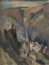 Camille BARTHELEMY (1890-1961) Huile sur toile "vue de village"