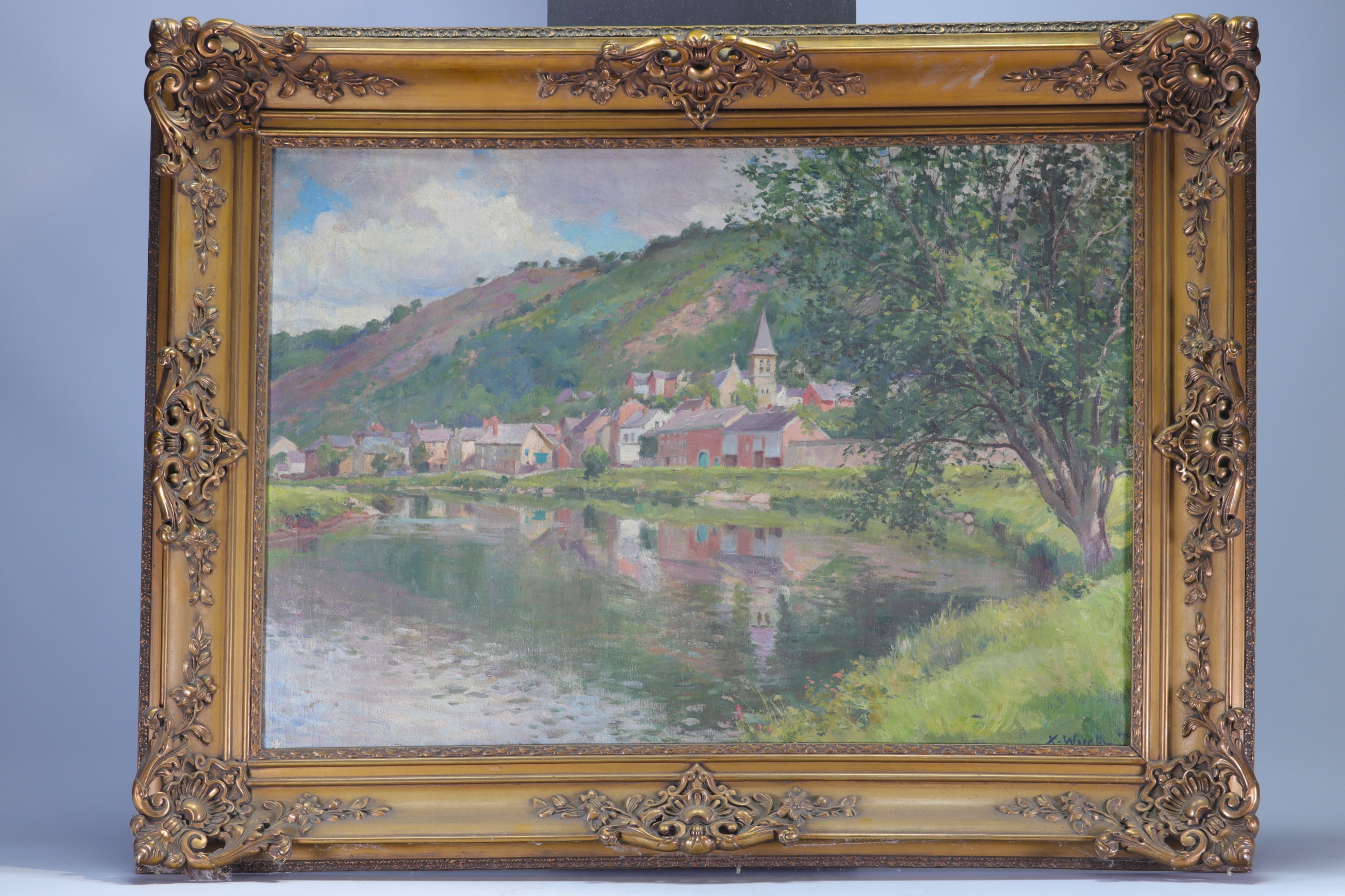 Xavier WURTH (1869-1933) Oil on canvas "Bord de Meuse" (Meuse river bank) - Image 2 of 2