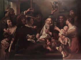 After Jacob JORDAENS (1593-1678) HST - "The King drinks".
