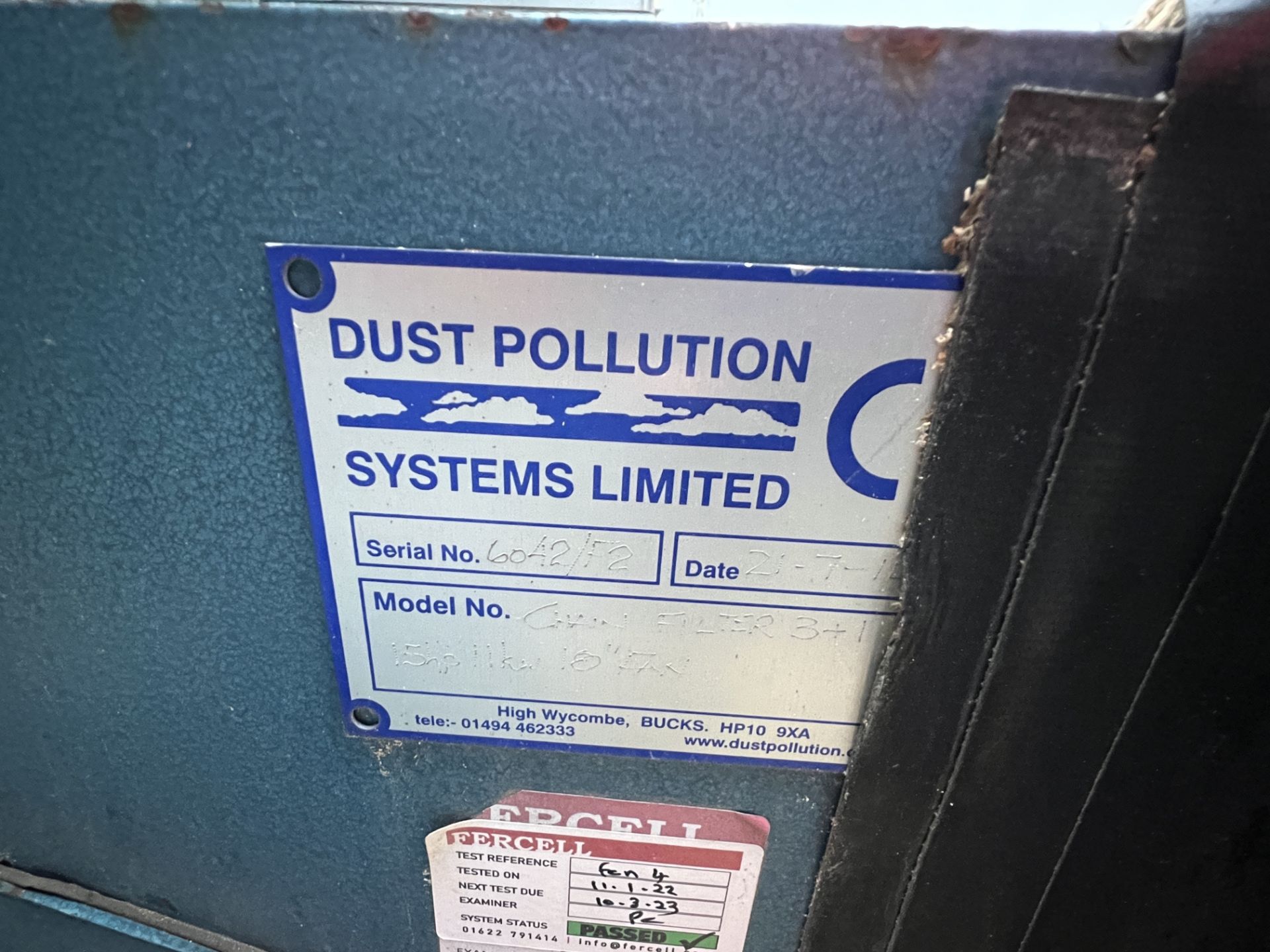 Dust Pollution Systems steel fabricated dust extraction collection system complete with hopper (c.4m - Image 12 of 14
