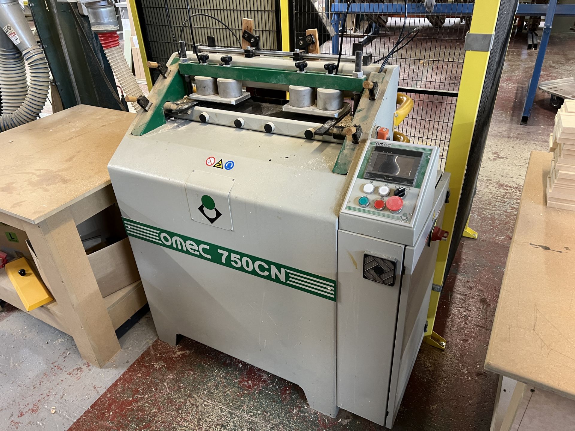 Omec 750 CN dovetailer with Weintek display, single spindle, spindle speed up to 18,000rpm, 2 feed