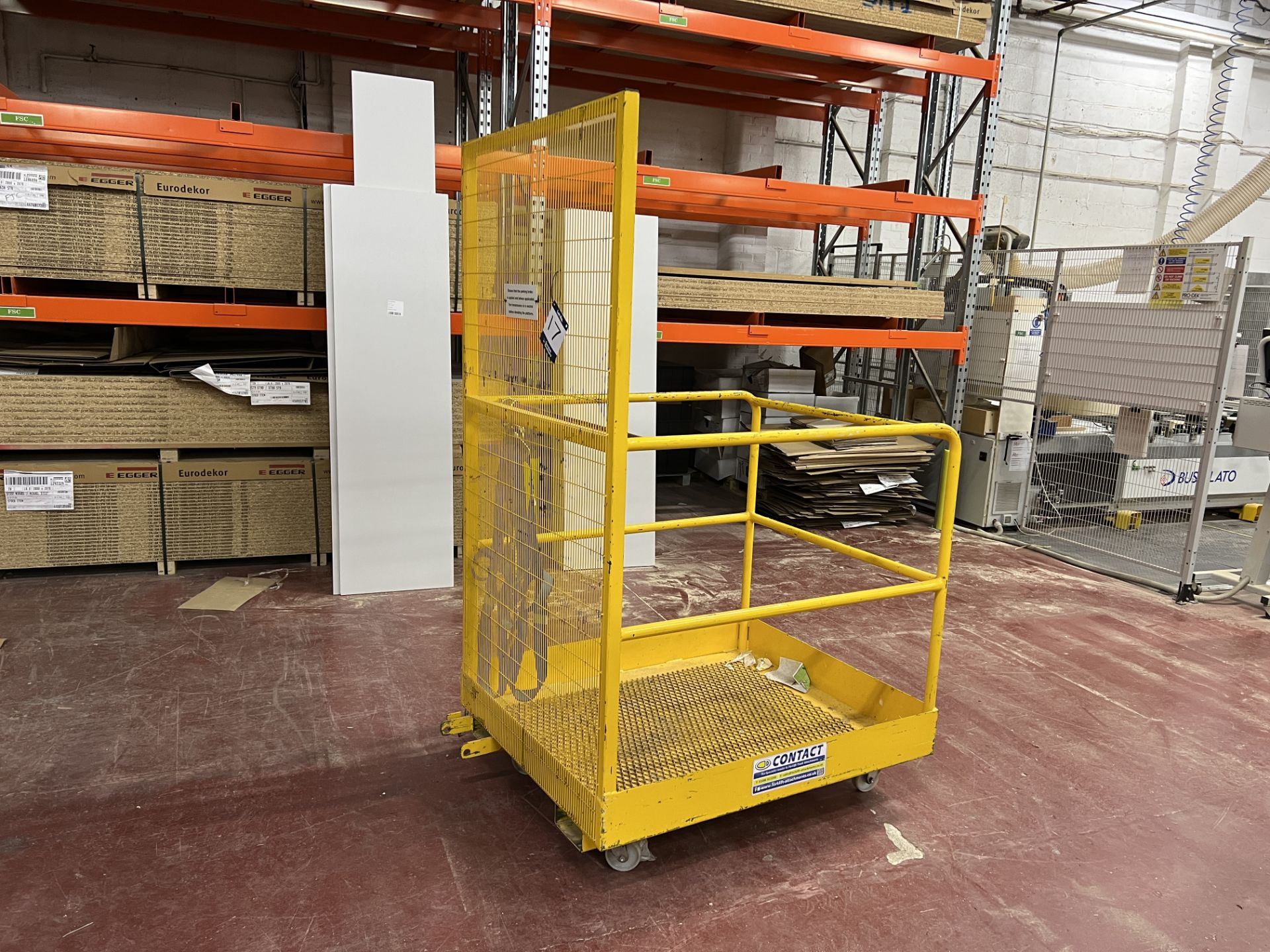 Contact WP-STD-+Castors two men fork truck safety lifting cage on castors, 500 Kg maximum