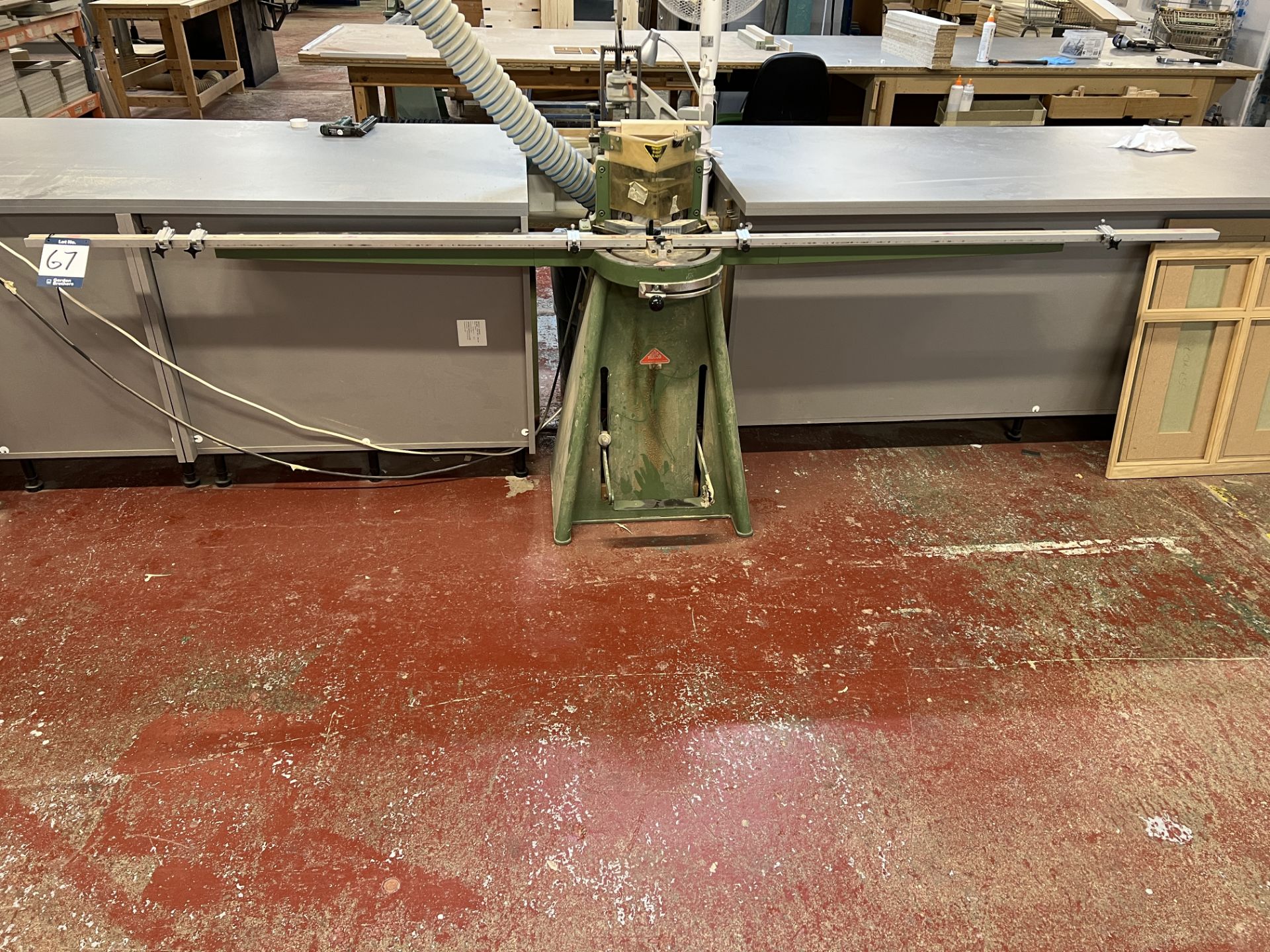 Hoffman Morso manual mitre guillotine, foot pedal operated, with swivel work table, S/No. 66795,