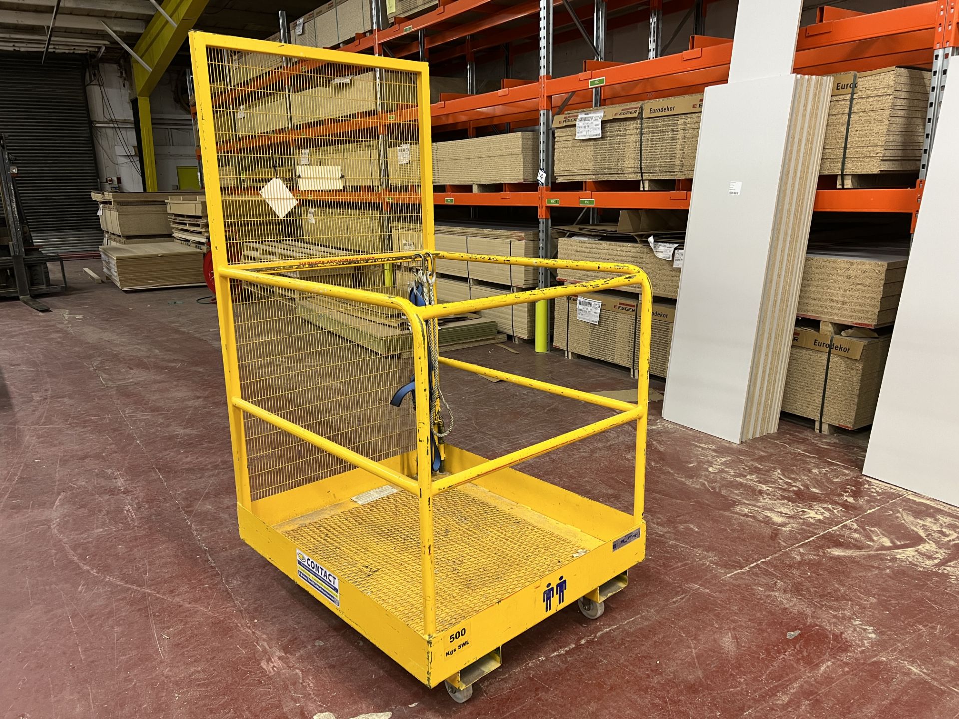Contact WP-STD-+Castors two men fork truck safety lifting cage on castors, 500 Kg maximum - Image 2 of 4