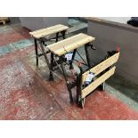Qty 3 - Black and Decker workmate folding work benches