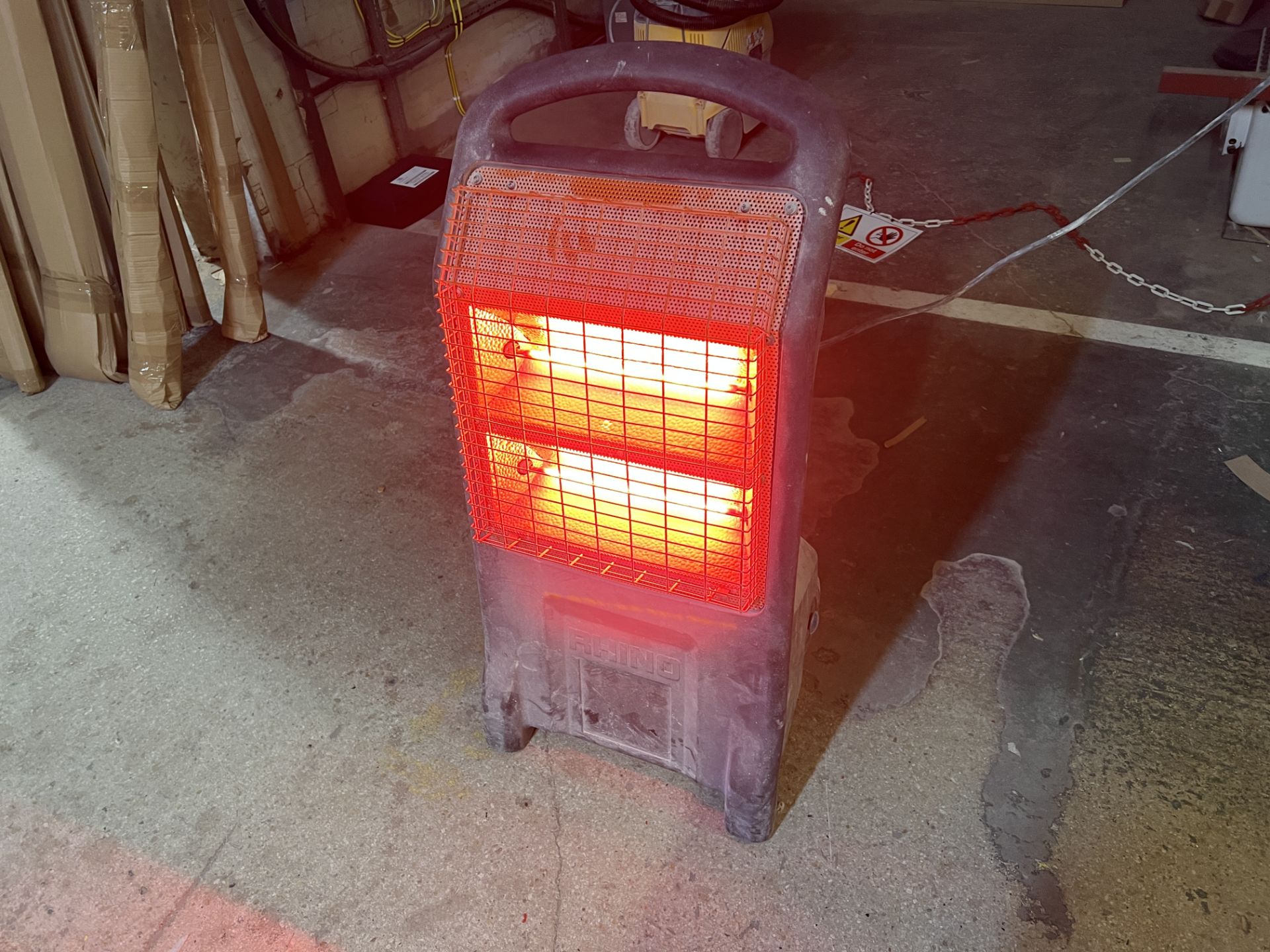 Rhino TQ3 mobile thermo quartz electric heater 230 volts, 2.2 Kw, location Manor Building