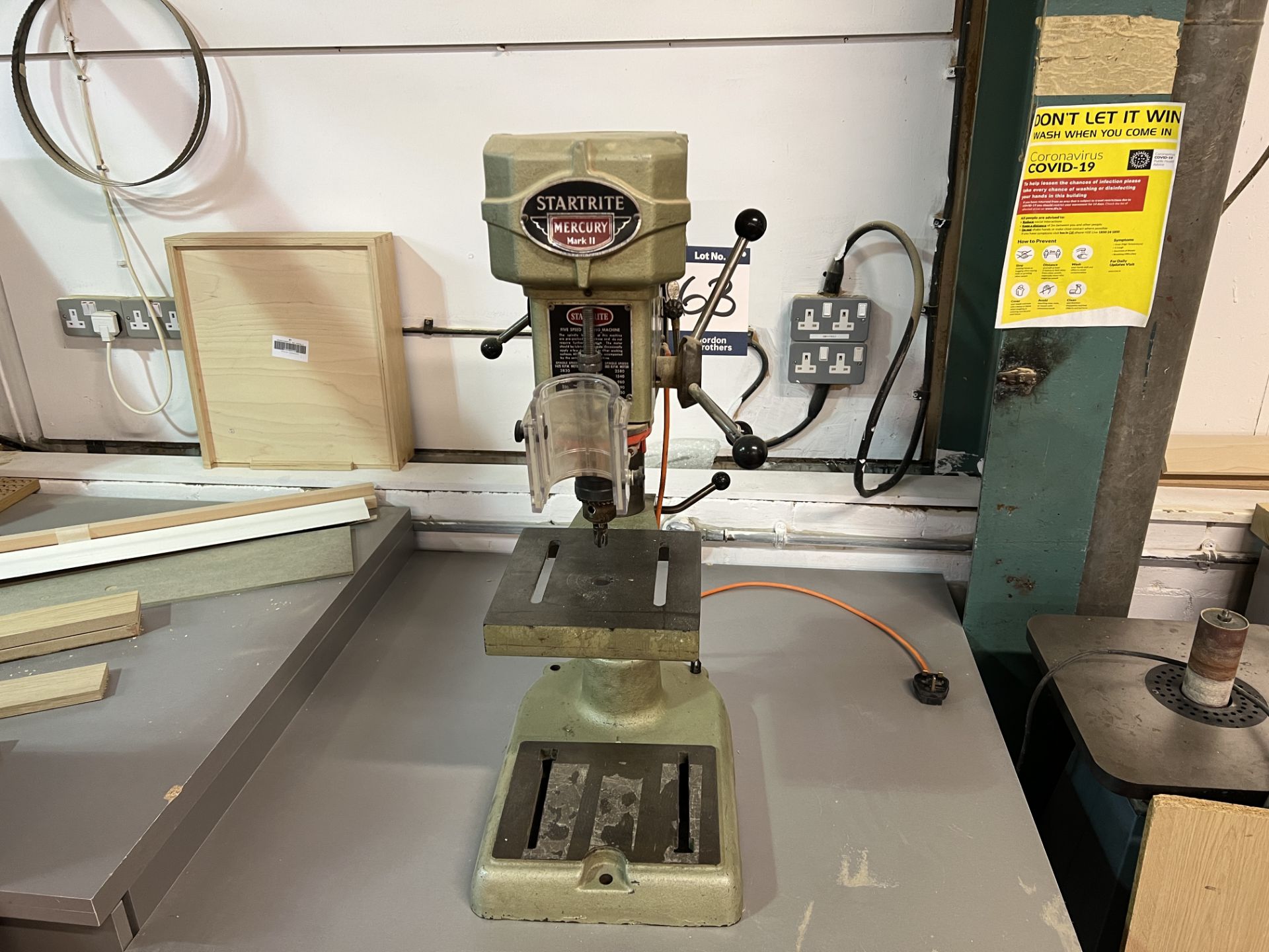 Startrite Mercury MK II bench top pedestal drill with 215mm x 220mm rise and full work table, 10 - Image 2 of 8