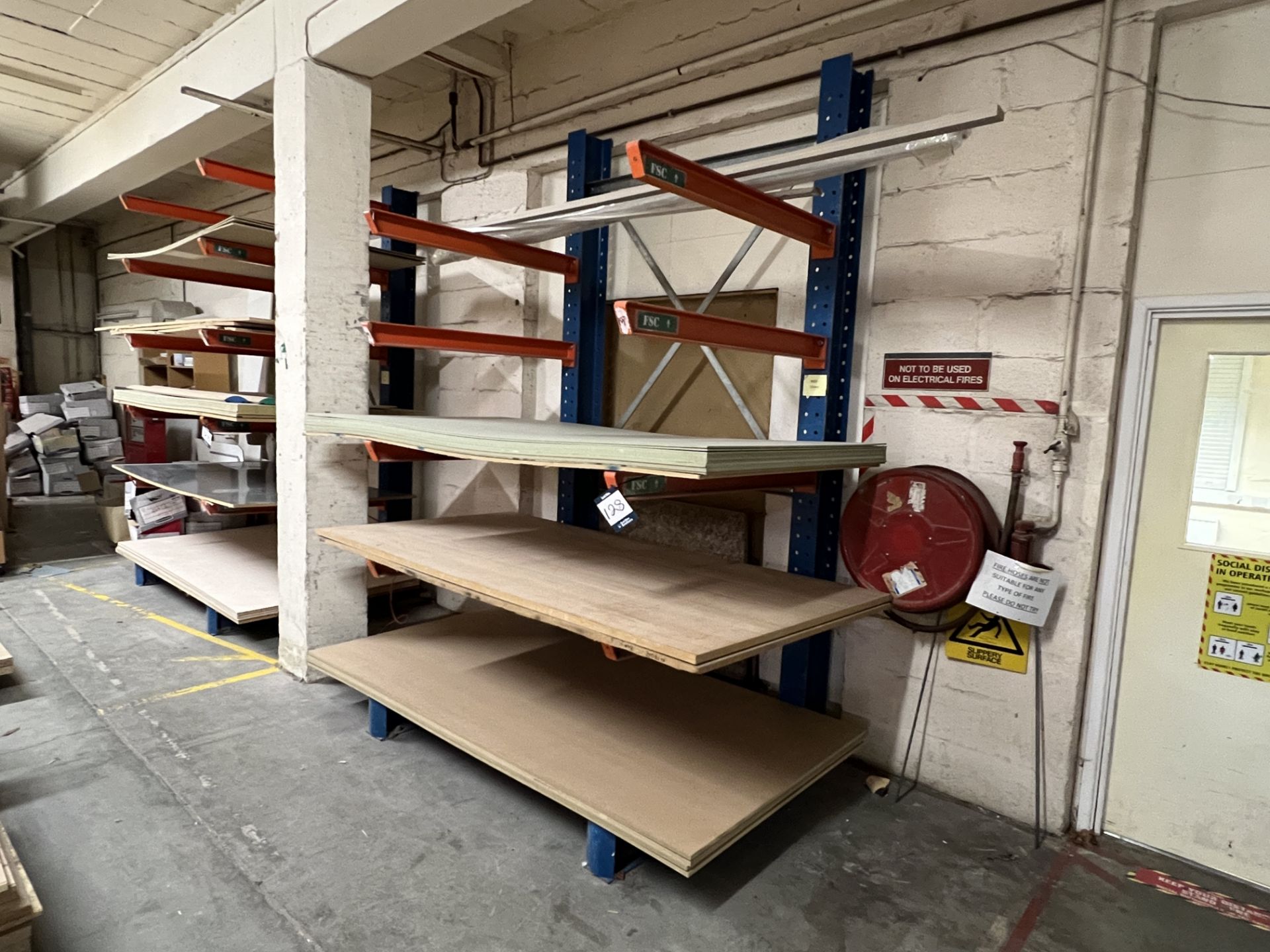 Rapid Racking and unbranded 5 bays of cantilever timber storage racking single sided 1000 kg