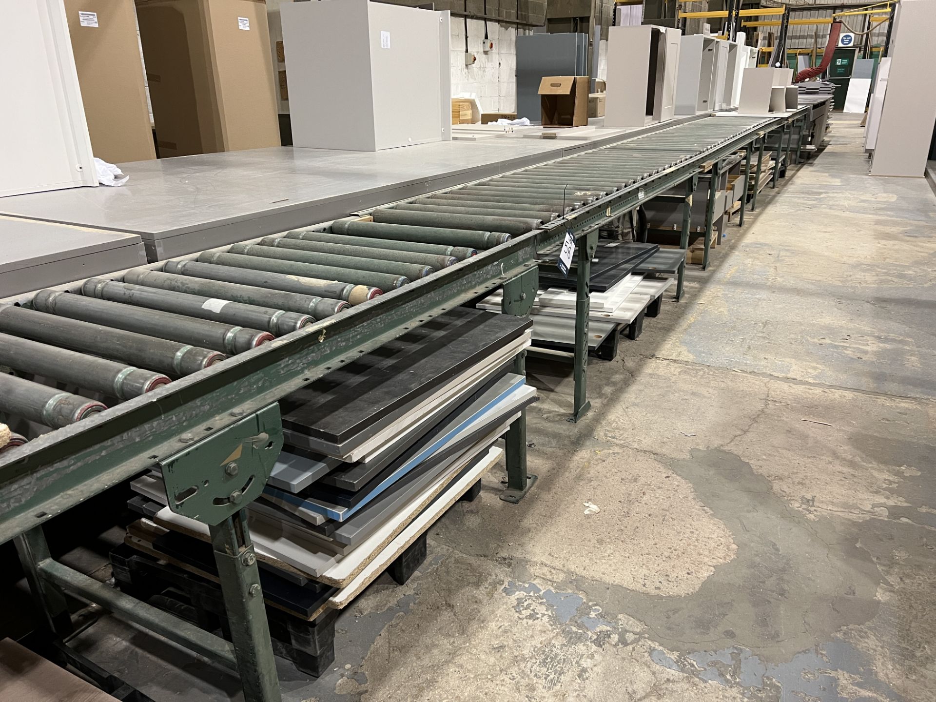Two runs of gravity roller conveyor, total length 26 m x 600mm wide, location Unit 4 - Image 2 of 5