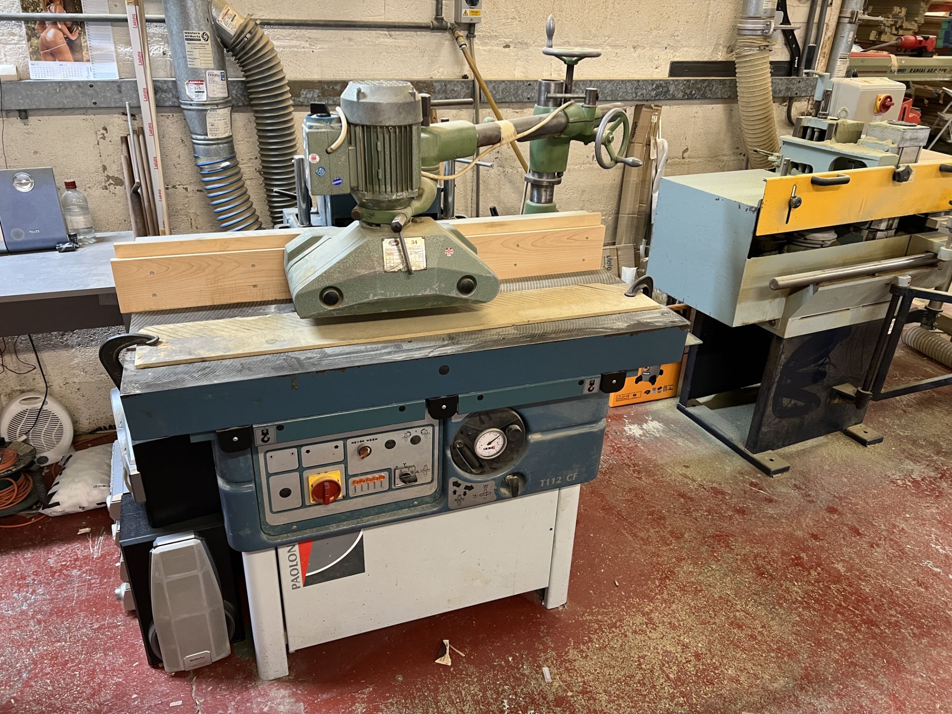 Paoloni T112CF spindle moulder with Smith 34 powered feeder, 1200 x 600mm work table, working speeds - Image 2 of 11