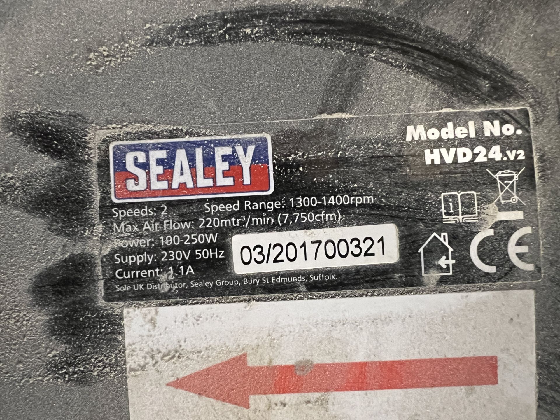 Sealey HVD24.V2 24" electric cooling fan, 2017, location Manor Building - Image 3 of 4