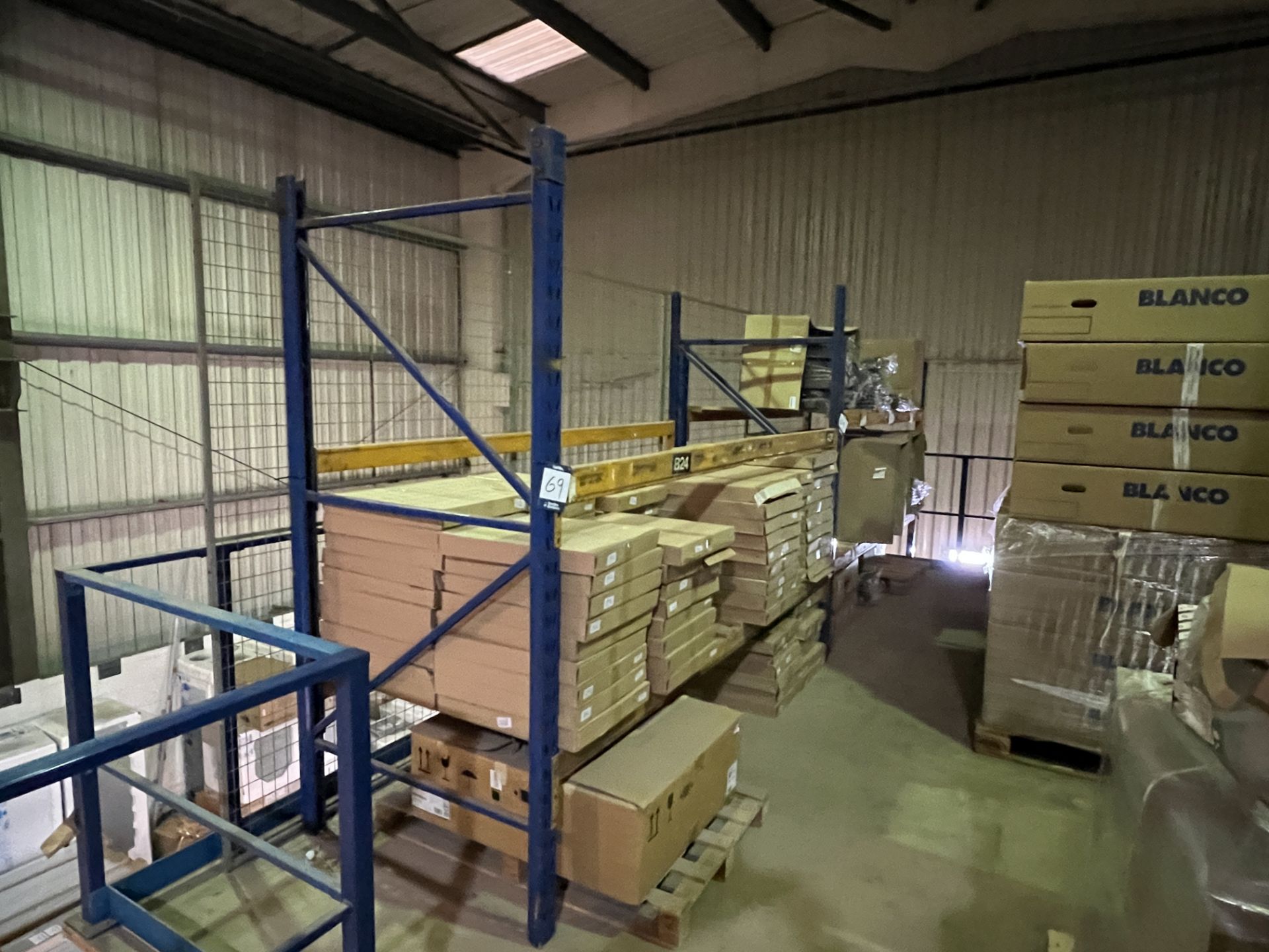 Pallet racking various makes and sizes as follows, two bays of Dexion pallet racking consisting of 2
