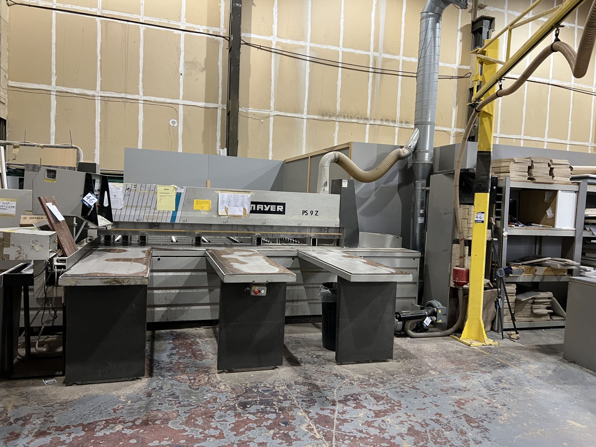 Otto Mayer PS 9Z front loaded beam saw with suction panel lifting gantry fitted with IPC 5000