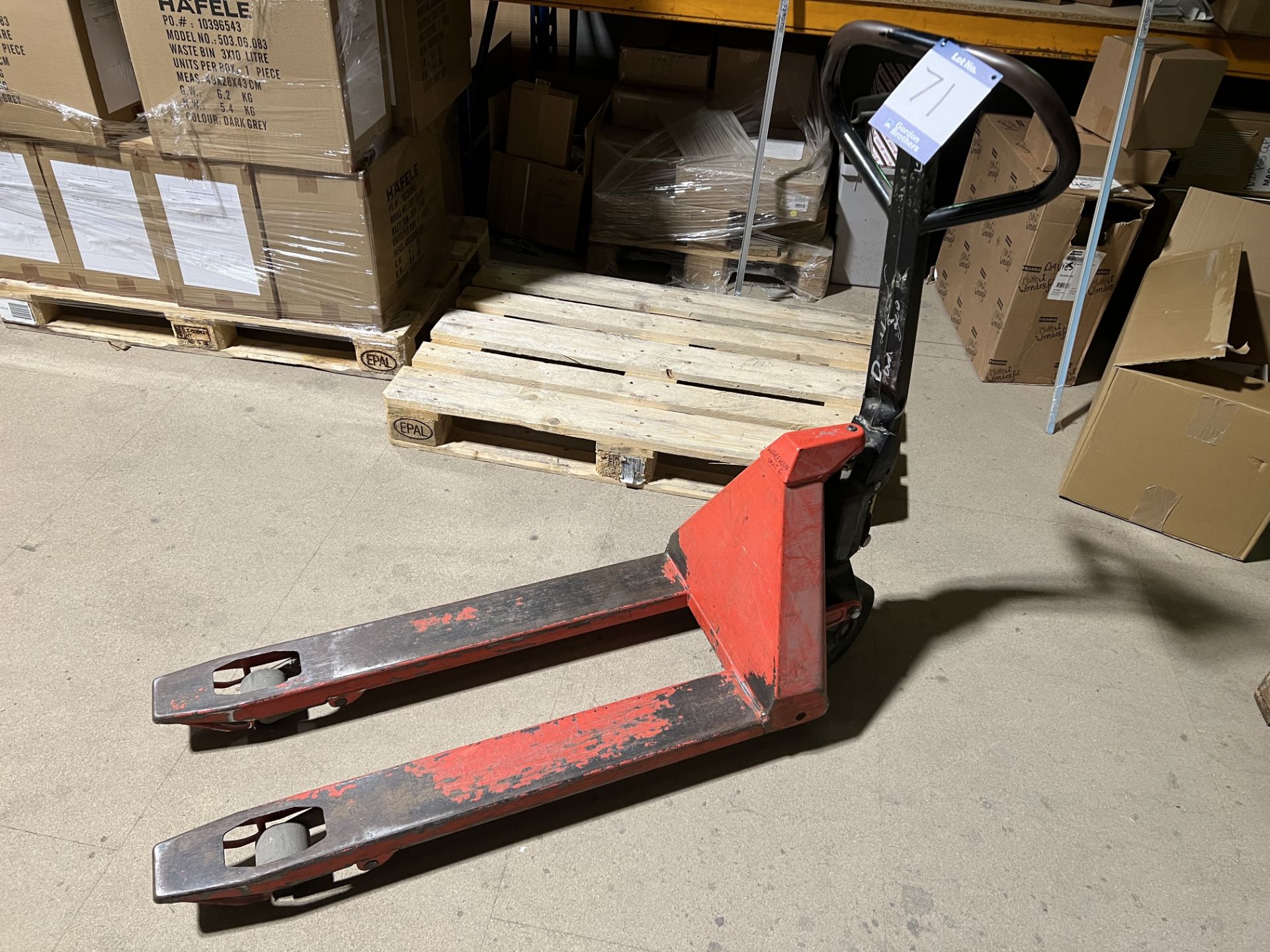 Logitrans P1681 pallet truck 1600 Kg capacity, S/No. 064BO4032712, DOM 2006, location Unit 6