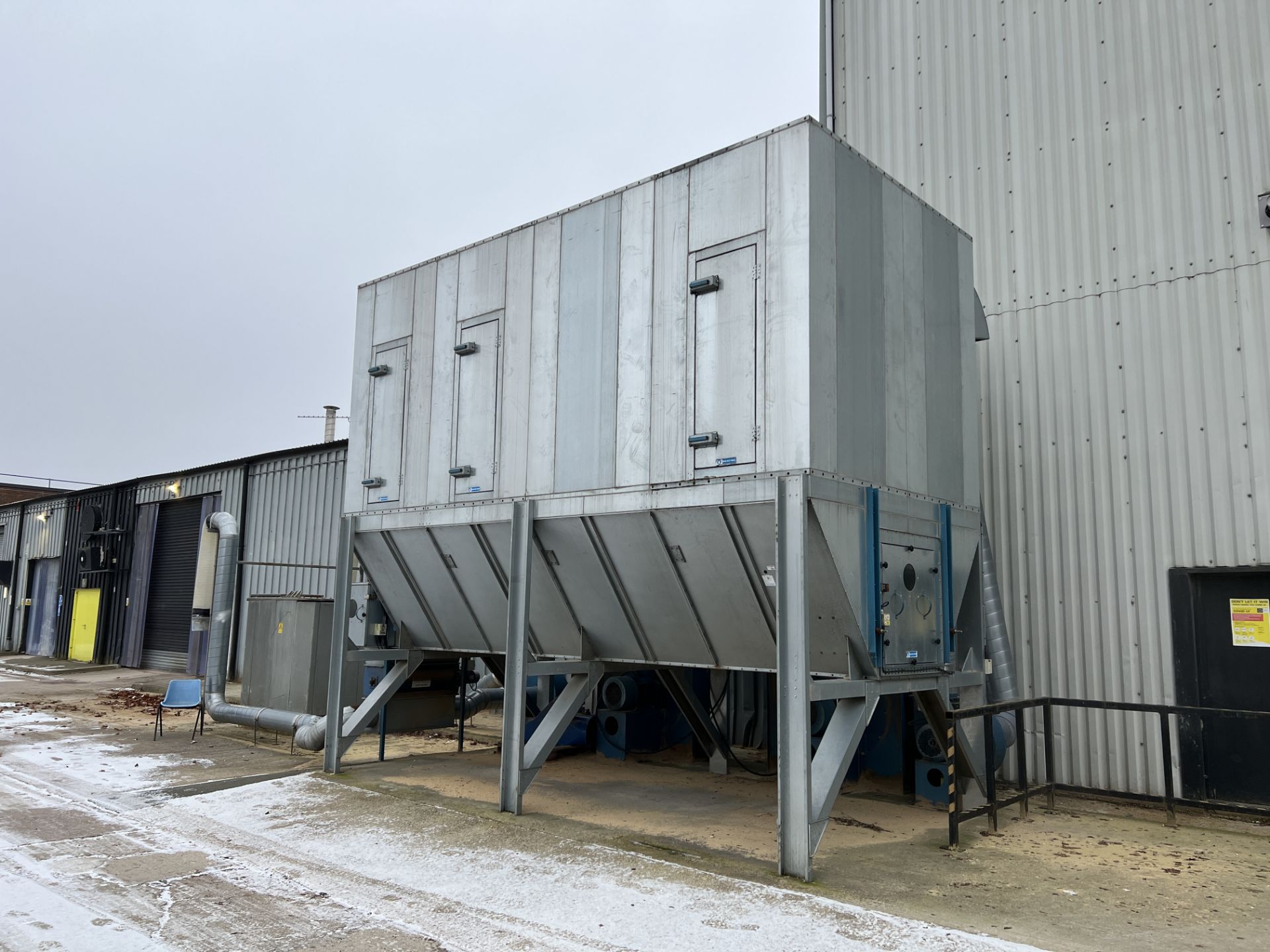 Dust Pollution Systems steel fabricated dust extraction collection system complete with hopper (c.4m