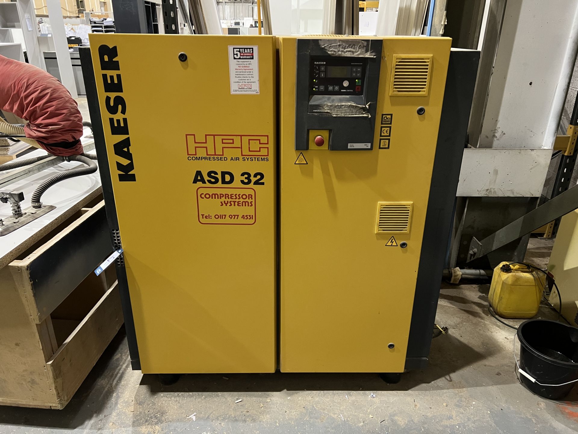 HPC Kaeser ASD32 packaged air compressor with Sigma control, maximum working pressure 11 bar, with